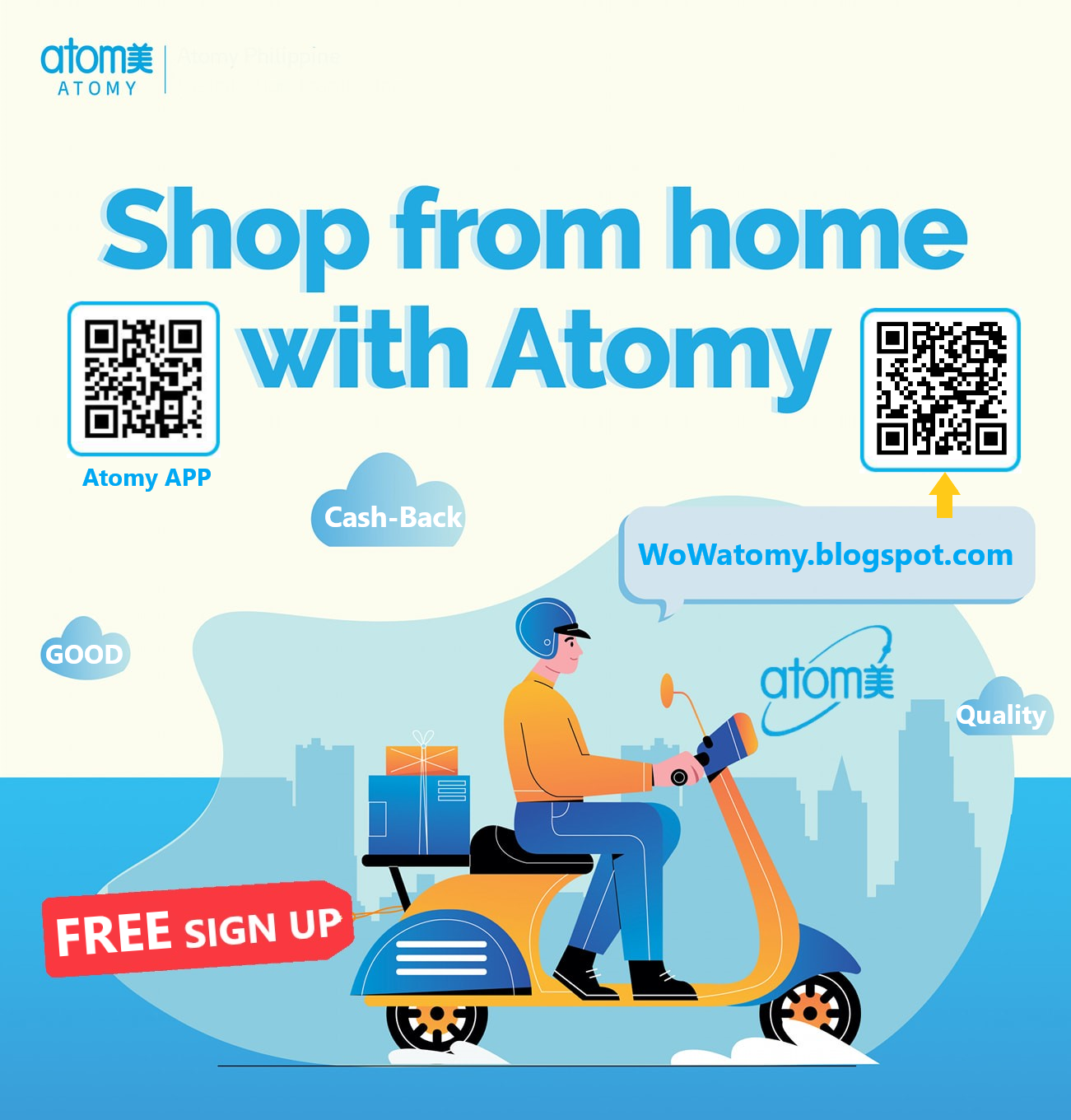 艾多美生活日用產品 shop from home with atomy QR code